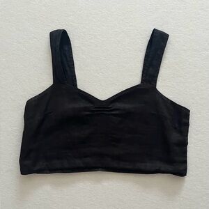 MATE the Label 100% Linen Cropped Tank- Altered/ Modified Neckline